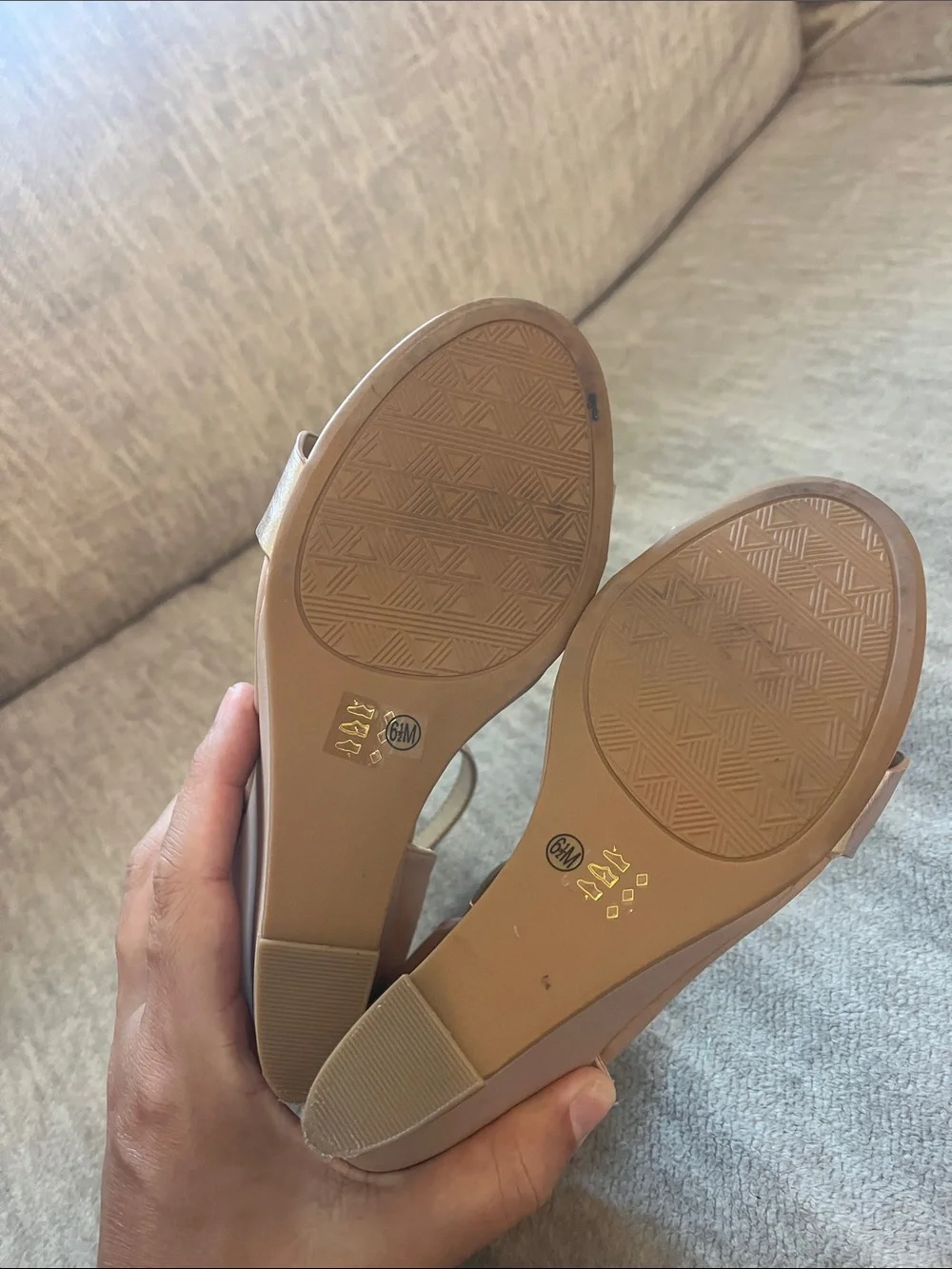 CL by Laundry Rose Gold Ankle-Strap Wedge Sandals
